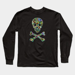 Neon Skull and Crossbones Long Sleeve T-Shirt